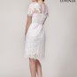 White Lace Mini Dress with Eyelash Scalloped Hem and Floral Applique