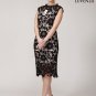 Black Lace Sheath Mini Dress with Scalloped Hem and Nude Lining