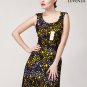 Black Lace Evening Dress with Yellow Butterfly Pattern Lining
