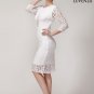 White Lace Sheath Mini Dress with Keyhole Back and Scalloped Lace Trim Hem