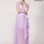 Violet Chiffon Maxi Dress with Front Slit - Asymmetric Chiffon Max Dress with Open Back