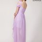 Violet Chiffon Maxi Dress with Front Slit - Asymmetric Chiffon Max Dress with Open Back