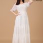 Georgette Chiffon Maxi Sun Dress with Long Tiered Skirt and Lace Detailed Bodice