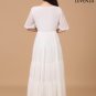 Georgette Chiffon Maxi Sun Dress with Long Tiered Skirt and Lace Detailed Bodice