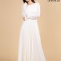 Open Back White Lace Evening Dress with Sequin Embellishment and Floral Appliqué Regular price