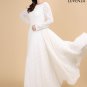 Open Back White Lace Evening Dress with Sequin Embellishment and Floral Appliqué Regular price
