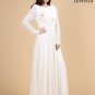 Open Back White Lace Evening Dress with Sequin Embellishment and Floral Appliqué Regular price