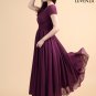 Dark Purple V Neck Maxi Length Prom Dress with Faux Surplice Bodice
