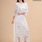 White Unique and Sexy Sunflower Lace Cocktail Dress with Asymmetrical Hemline