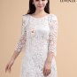White Unique and Sexy Sunflower Lace Cocktail Dress with Asymmetrical Hemline