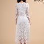 White Unique and Sexy Sunflower Lace Cocktail Dress with Asymmetrical Hemline