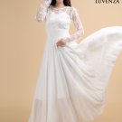 White Floral Embroidered Tulle Lace and Georgette Chiffon Wedding Dress