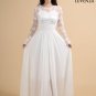 White Floral Embroidered Tulle Lace and Georgette Chiffon Wedding Dress