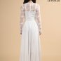 White Floral Embroidered Tulle Lace and Georgette Chiffon Wedding Dress