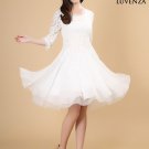 White Lace Mini Dress with Layered Skirt Fit and Flare Dress
