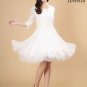 White Lace Mini Dress with Layered Skirt Fit and Flare Dress