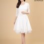 White Lace Mini Dress with Layered Skirt Fit and Flare Dress