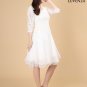 White Lace Mini Dress with Layered Skirt Fit and Flare Dress