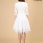 White Lace Mini Dress with Layered Skirt Fit and Flare Dress