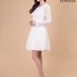 White Stretchy Floral Lace and Chiffon Cocktail Mini Dress