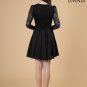 Black Stretchy Floral Lace and Chiffon Cocktail Mini Dress