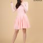 Pink Stretchy Floral Lace and Chiffon Cocktail Mini Dress