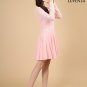 Pink Stretchy Floral Lace and Chiffon Cocktail Mini Dress