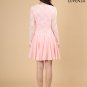 Pink Stretchy Floral Lace and Chiffon Cocktail Mini Dress