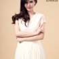 Ivory V Neck Embroidered Lace Wedding Dress with Long Flowing Chiffon Skirt