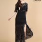 Emerald Green Classic Boat Neck Maxi Length Floral Lace Prom Dress