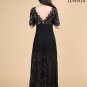Emerald Green Classic Boat Neck Maxi Length Floral Lace Prom Dress