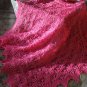 Pure Merino Wool, Lace Baby Blanket, Estonian lace,Hand knitted baby blanket fuchsia, pink