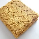 Hand Knitted Baby Blanket,Pure  Cotton Blanket, Mustard Baby Blanket