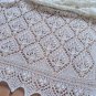 Hand Knitted Baby Blanket, Christening Blanket, White Baby Blanket, Pure Merino Wool Blanket
