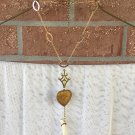 vintage "mom" charm choker with real bone