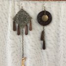 amazing bronze filigree with wood beads, etched wood, and mother of pearl