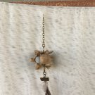lightweight large real animal bone earring with small feathers