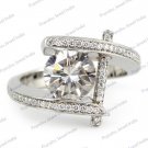 2.00 CT Off Yellow Moissanite Engagement Ring 925 Sterling Silver