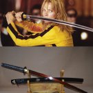 Kill Bill Sword Red&Black Samurai Katana Damascus Steel Full Tang Blade Iron Tsuba - Free Shipping