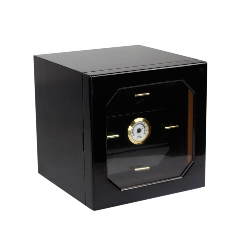 COHIBA Cigar Humidor Luxury Black Glossy Finish Wooden