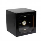 COHIBA Cigar Humidor Luxury Black Glossy Finish Wooden Cabinet Hygrometer Humidifier - Free Shipping