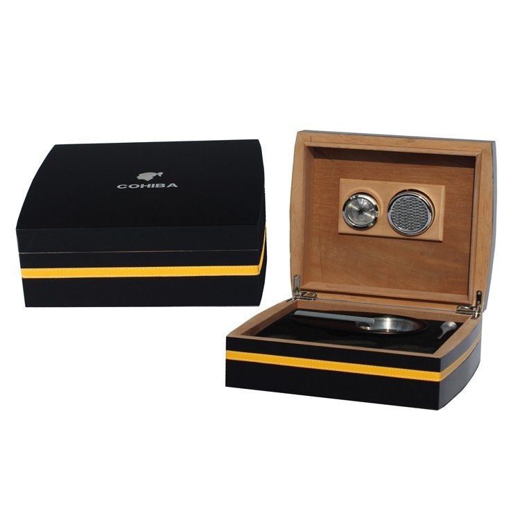 COHIBA Cigar Humidor Exquisite Luxury Cedar Wood Six-piece Set - Free ...