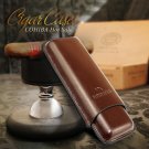COHIBA Travel Cigar Case Leather 2 Tube Holder for cuban cigar - Free Shipping