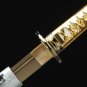 Samurai Sword Silver Scabbard Golden Bamboo Decoration - Free Shipping