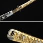 Samurai Sword Silver Scabbard Golden Bamboo Decoration - Free Shipping