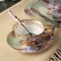 Vintage Bone China Dinnerware Set Painted Porcelain Cutlery Tableware