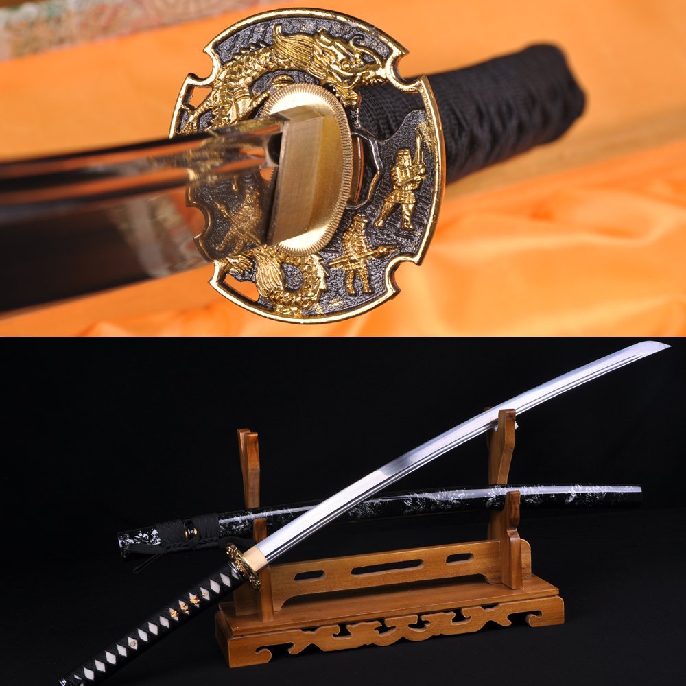 Japanese Katana Samurai dragon sword high carbon steel full tang blade ...