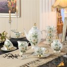 Luxury Bone China Camellia Coffee Set Porcelain Tea Cups Ceramic Pot Wedding Gift