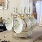 Luxury Bone China Camellia Coffee Set Porcelain Tea Cups Ceramic Pot Wedding Gift