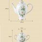 Luxury Bone China Camellia Coffee Set Porcelain Tea Cups Ceramic Pot Wedding Gift